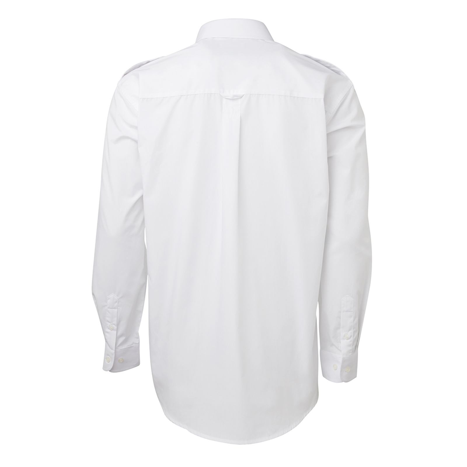 JB's Wear White Mens Epaulette Shirt - Long Sleeve