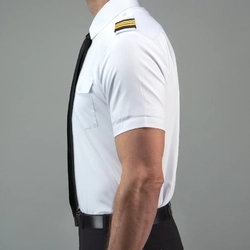 LIFT Aviation FLEXTECH Pilot Shirt Short Sleeve - White (Large)