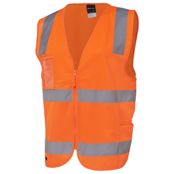 JB's High Vis Zip Safety Vest (D+N) - Orange - Size 6/7XL