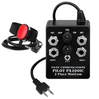 Pilot Communications PA-200IC Two Position Intercom System - Pre Wired for Icom IC-A2/A20/A21 Radios