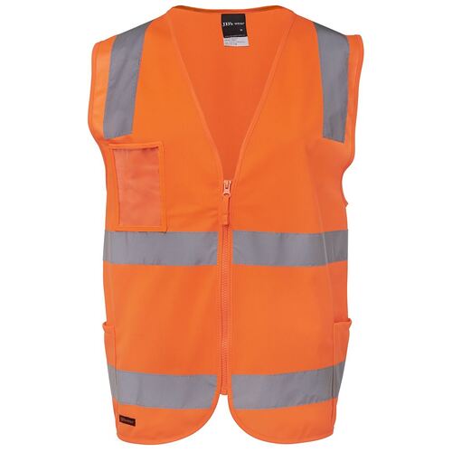 JB's High Vis Zip Safety Vest (D+N) - Orange - Size 6/7XL