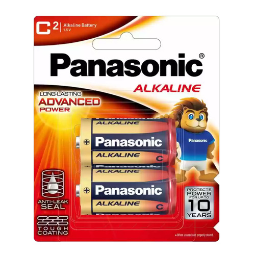 Panasonic C Alkaline Batteries 2 Pack